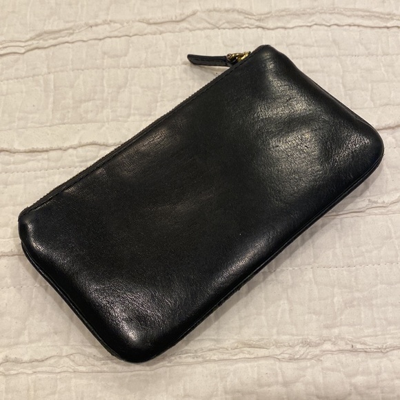 Fossil Black Vegan Leather Memior Slim Wallet Snap Closure Black - Picture 3 of 9